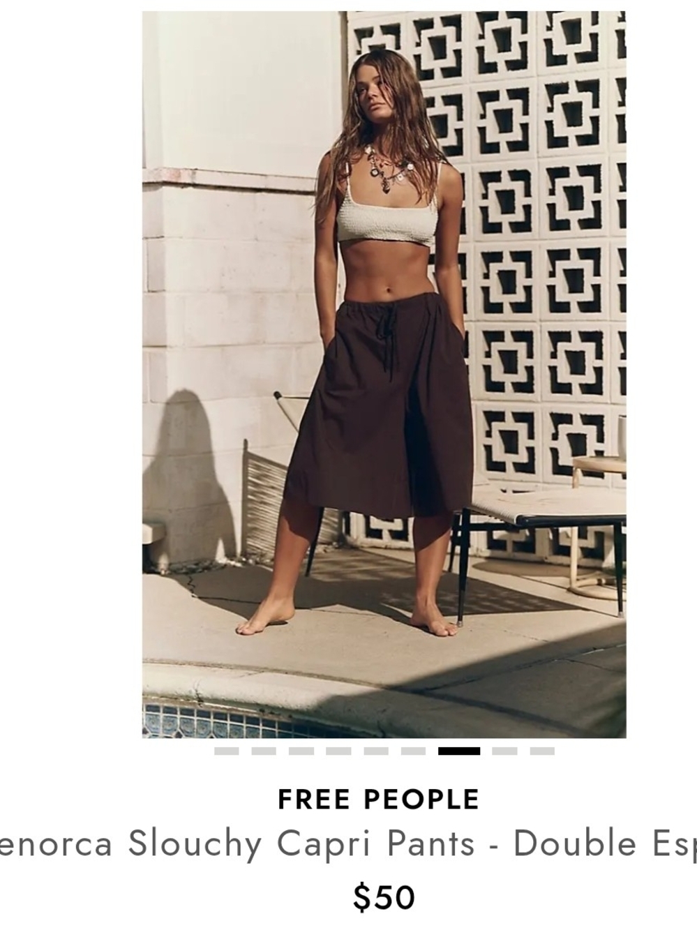 Free People Double Espresso Slouchy Capri Skirt